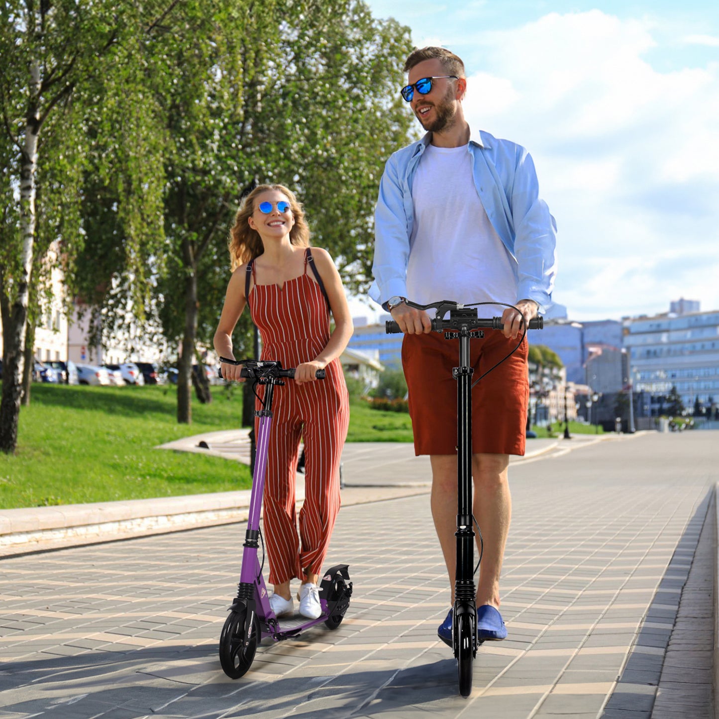 H.yeed Kick Scooter with Disc Brake Purple