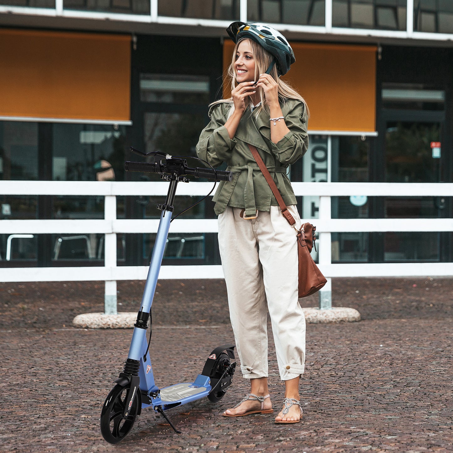 H.yeed Kick Scooter with Disc Brake Blue