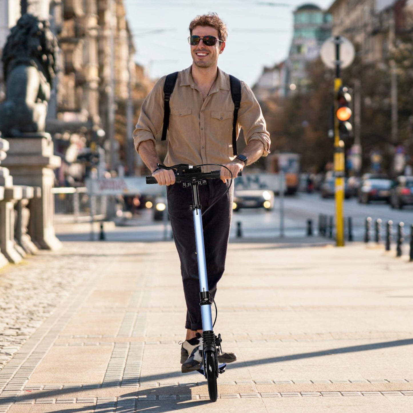 H.yeed Kick Scooter with Disc Brake Blue