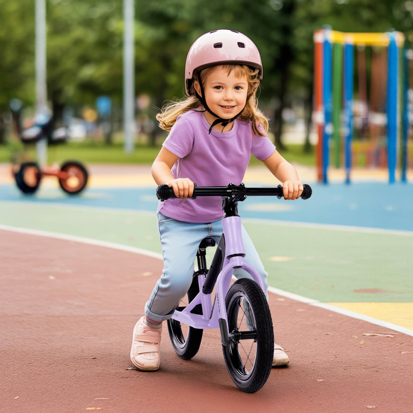 12 Inch Kids Balance Bike Purple for age 2-6 Years