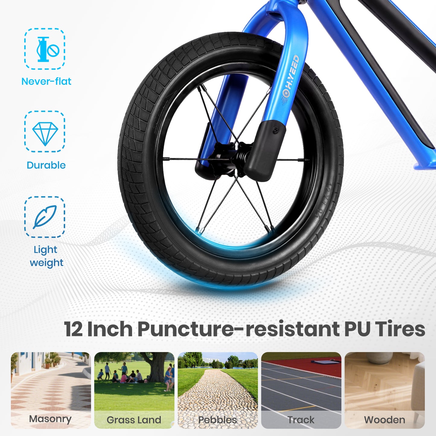 12 Inch Kids Balance Bike Blue for age 2-6 Years