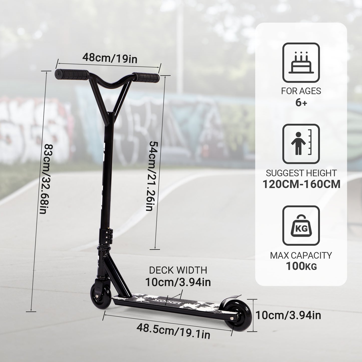 Birtech Stunt Scooter Beginner Level Black&White