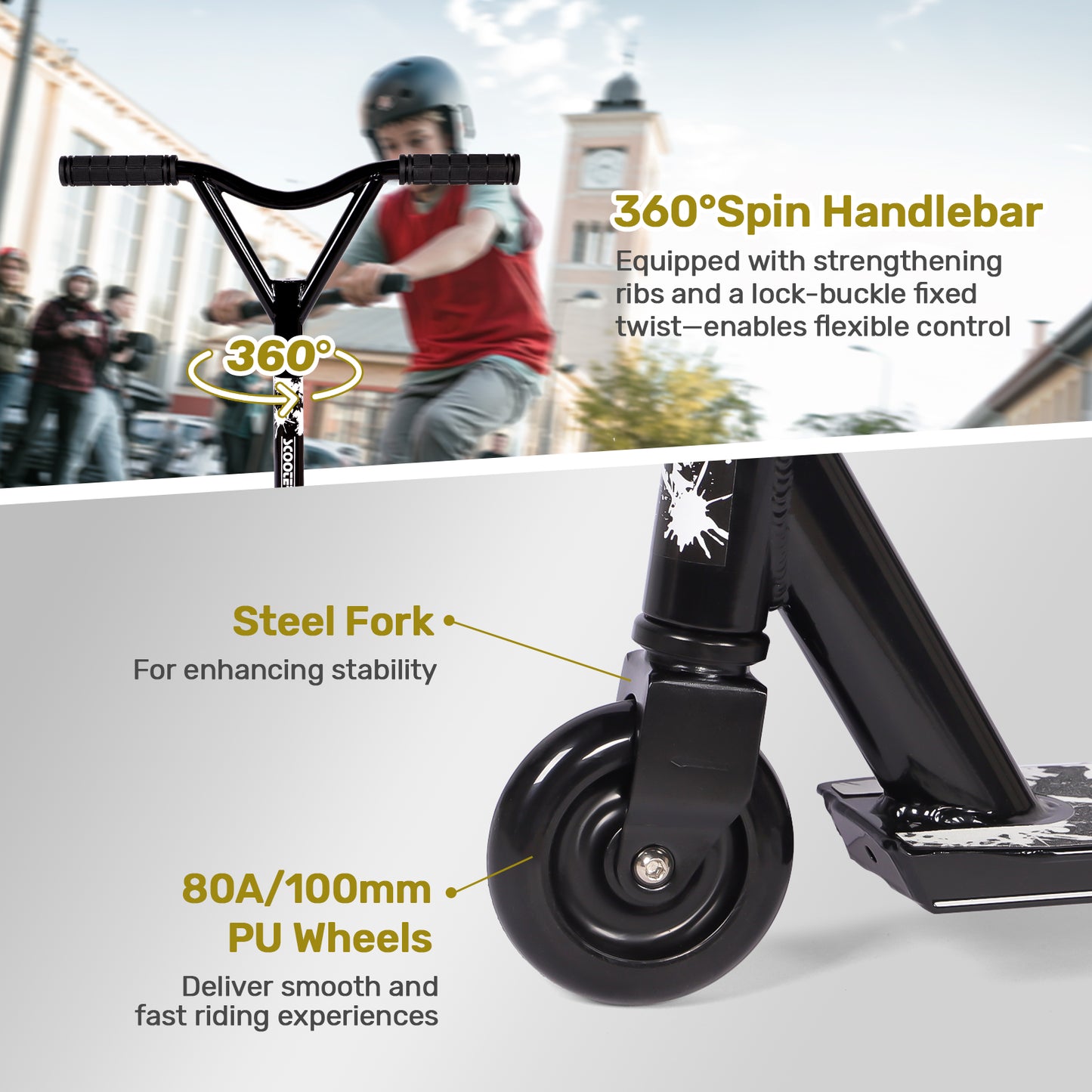 Birtech Stunt Scooter Beginner Level Black&White
