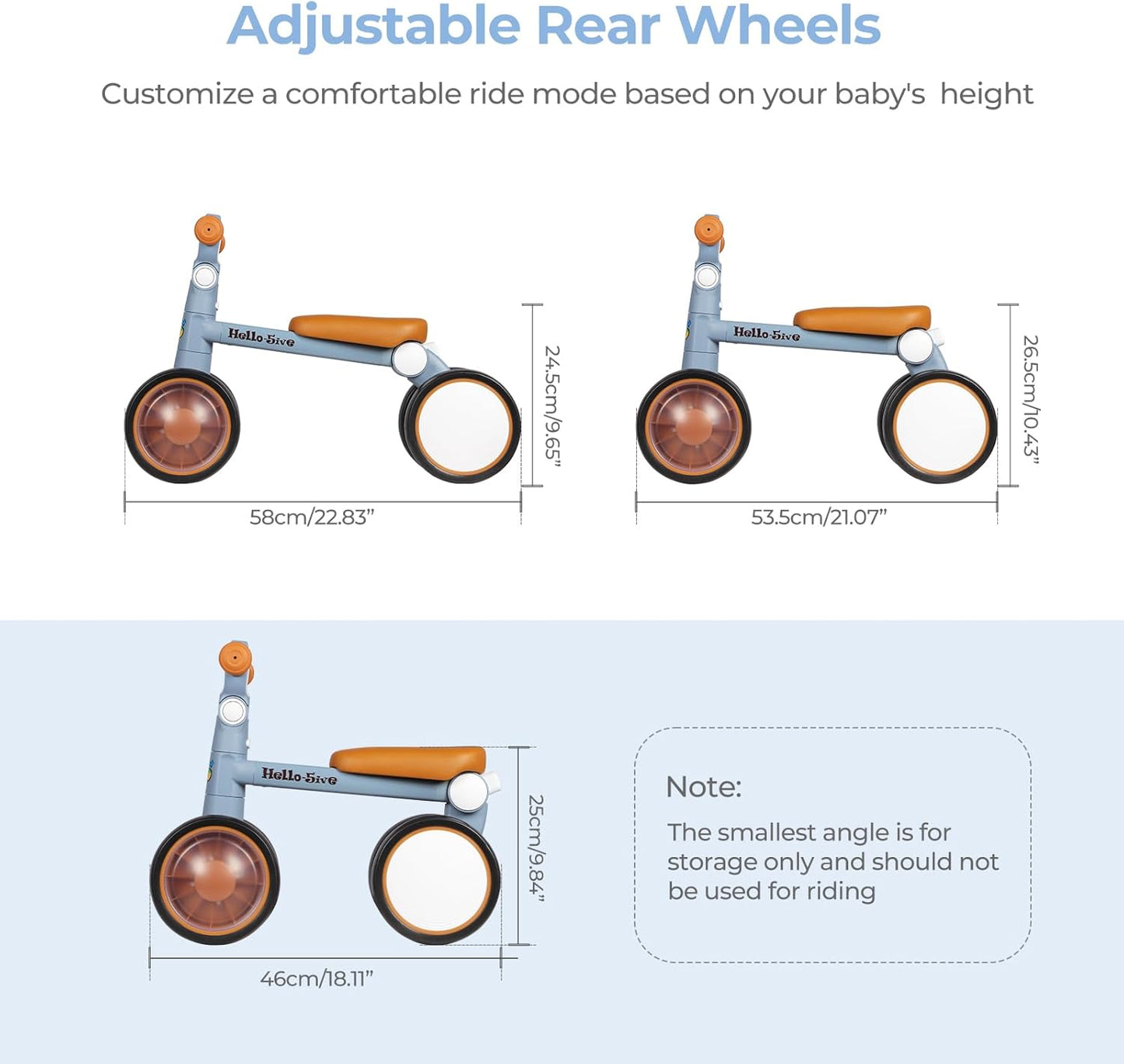 Hello-5ive Baby Balance Bike with Lighting Wheels