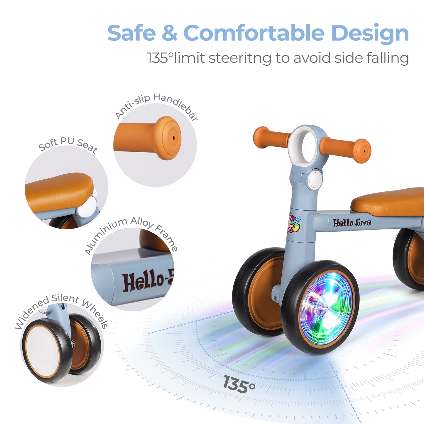 Baby Balance Bike with Lighting Wheels