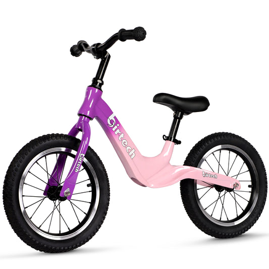Birtech 14" Kids Balance Bike with Magnesium Alloy Frame Purple&Pink