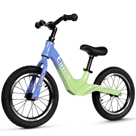 Birtech 14" Kids Balance Bike with Magnesium Alloy Frame Green&Blue