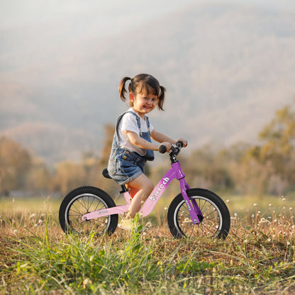 Birtech 14" Kids Balance Bike with Magnesium Alloy Frame Purple&Pink