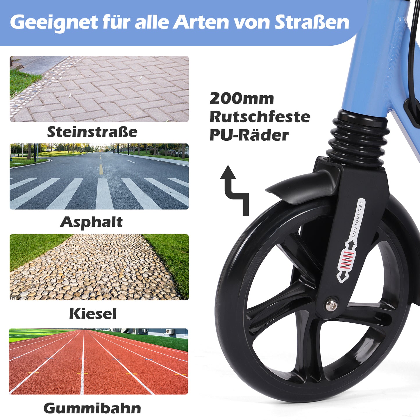 Birtech Kick Scooter with Disc Brake Blue