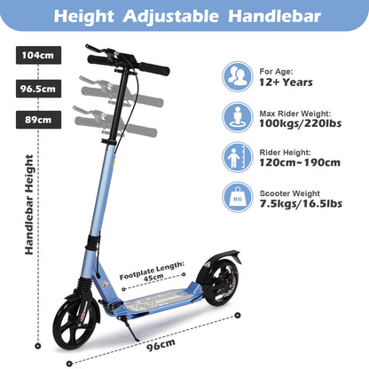 H.yeed Kick Scooter with Disc Brake Blue
