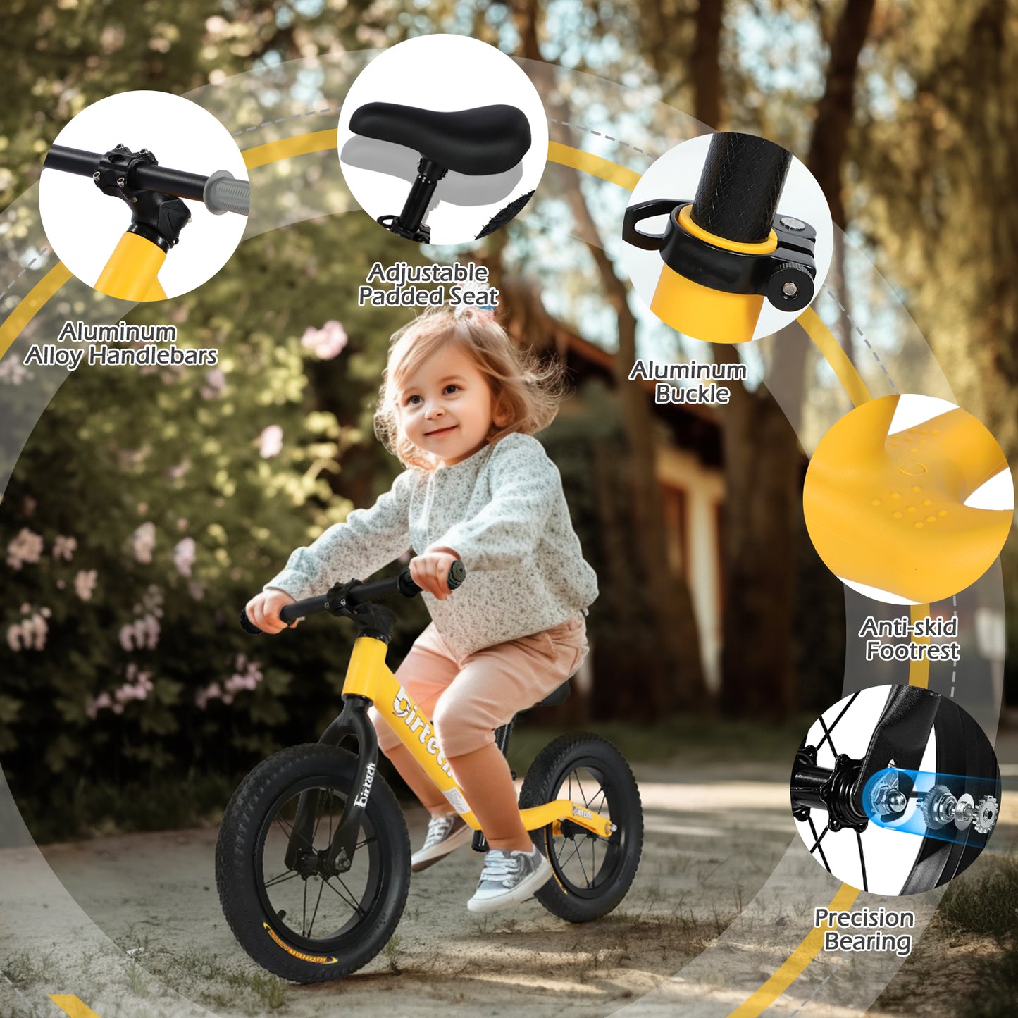 Birtech Balance Bike 12" Nylon Frame Yellow