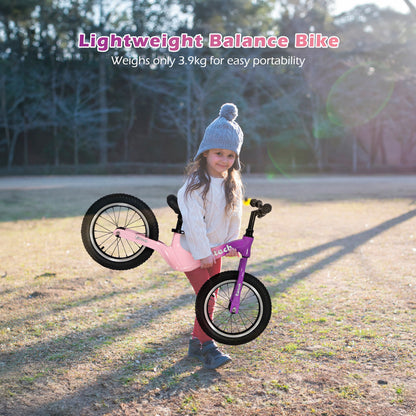 Birtech 14" Kids Balance Bike with Magnesium Alloy Frame Purple&Pink
