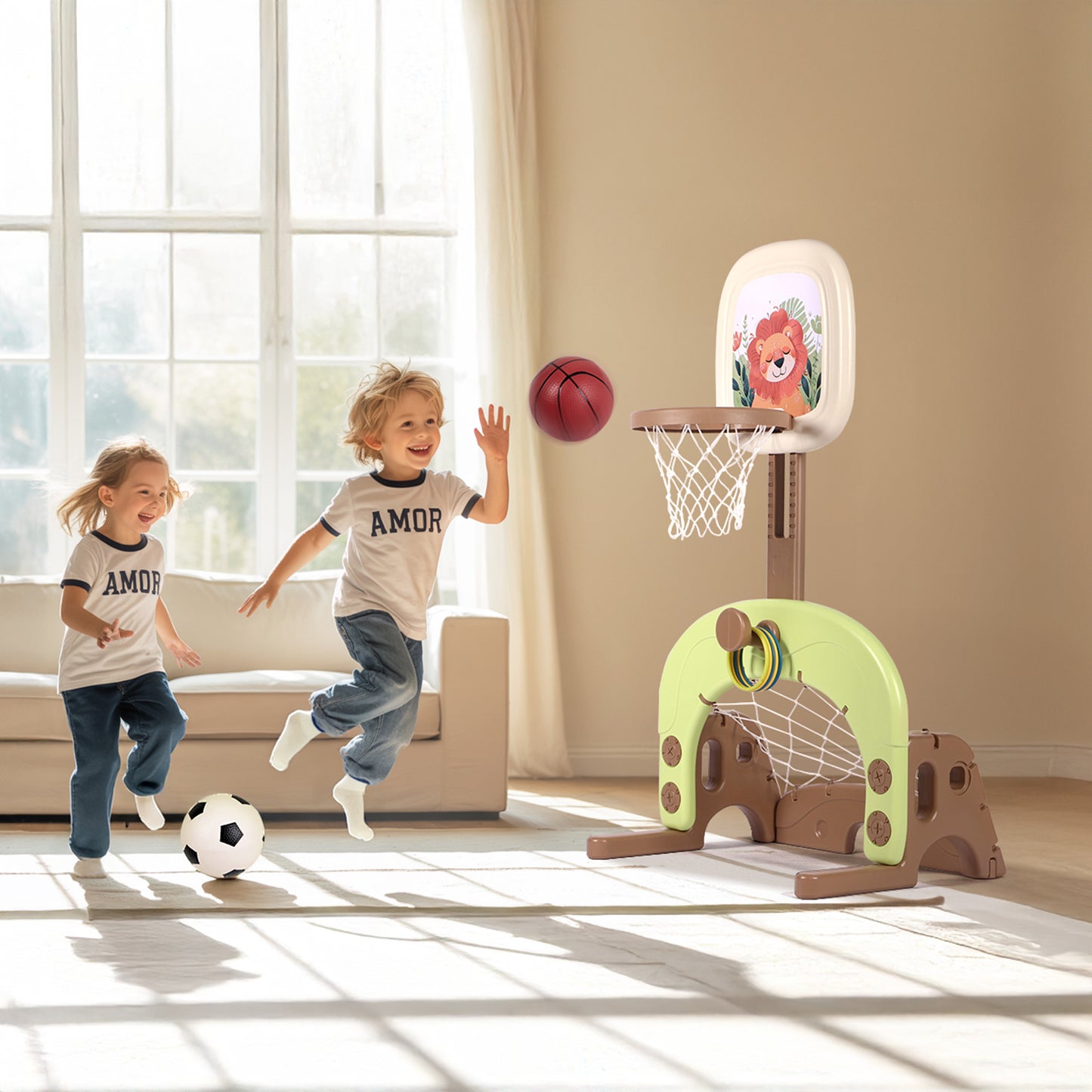 4-in-1 Kids Basketball Hoop Set