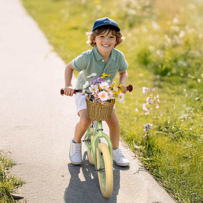 Birtech 14 Inch Kids Balance Bike with Removable Basket Green