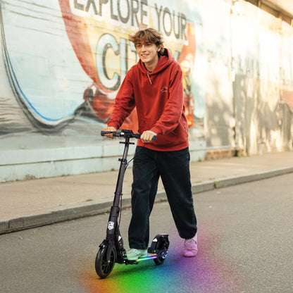 H.yeed Light Up Kick Scooter with Disc Brake Black
