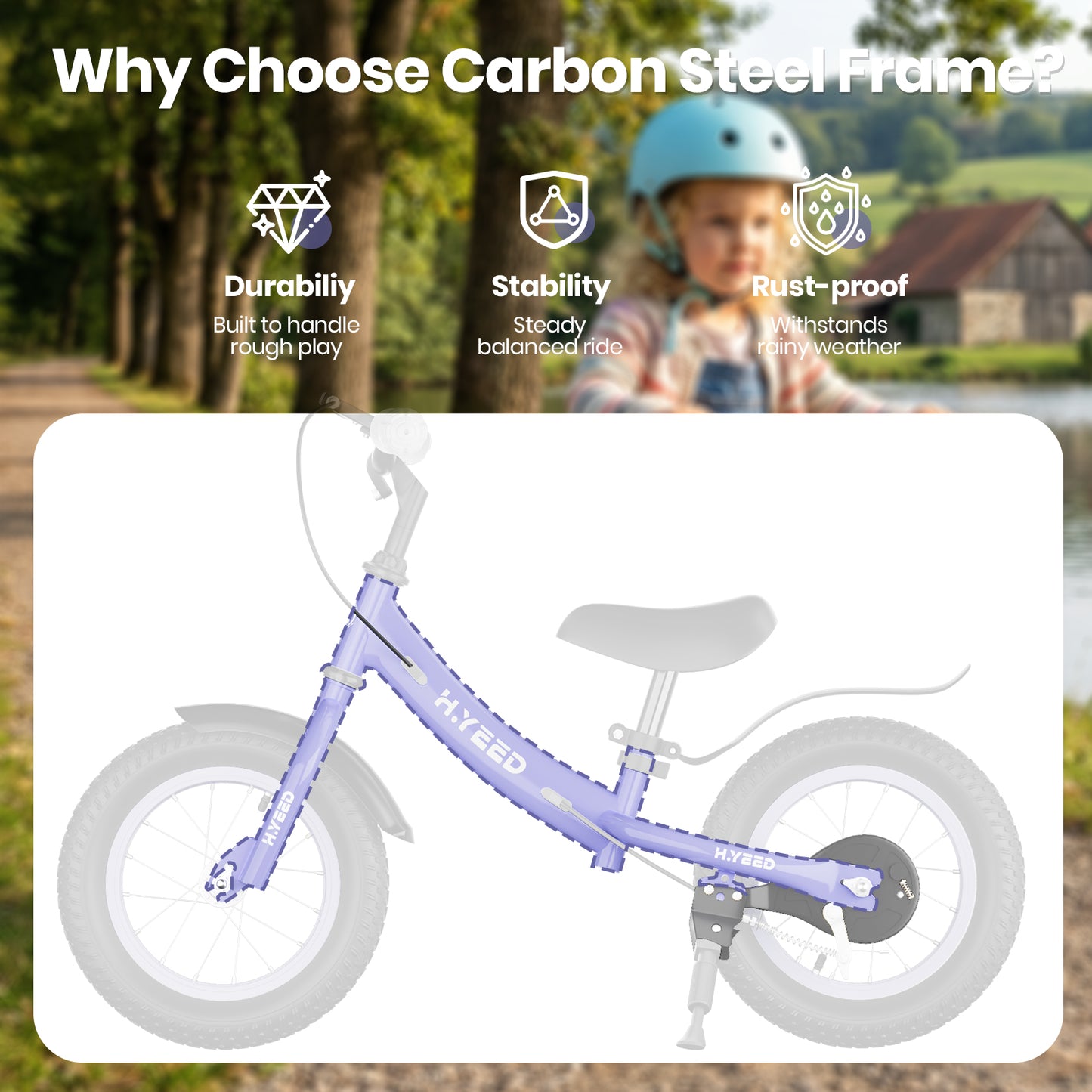 12 Inch Kids Balance Bike with Handbrake