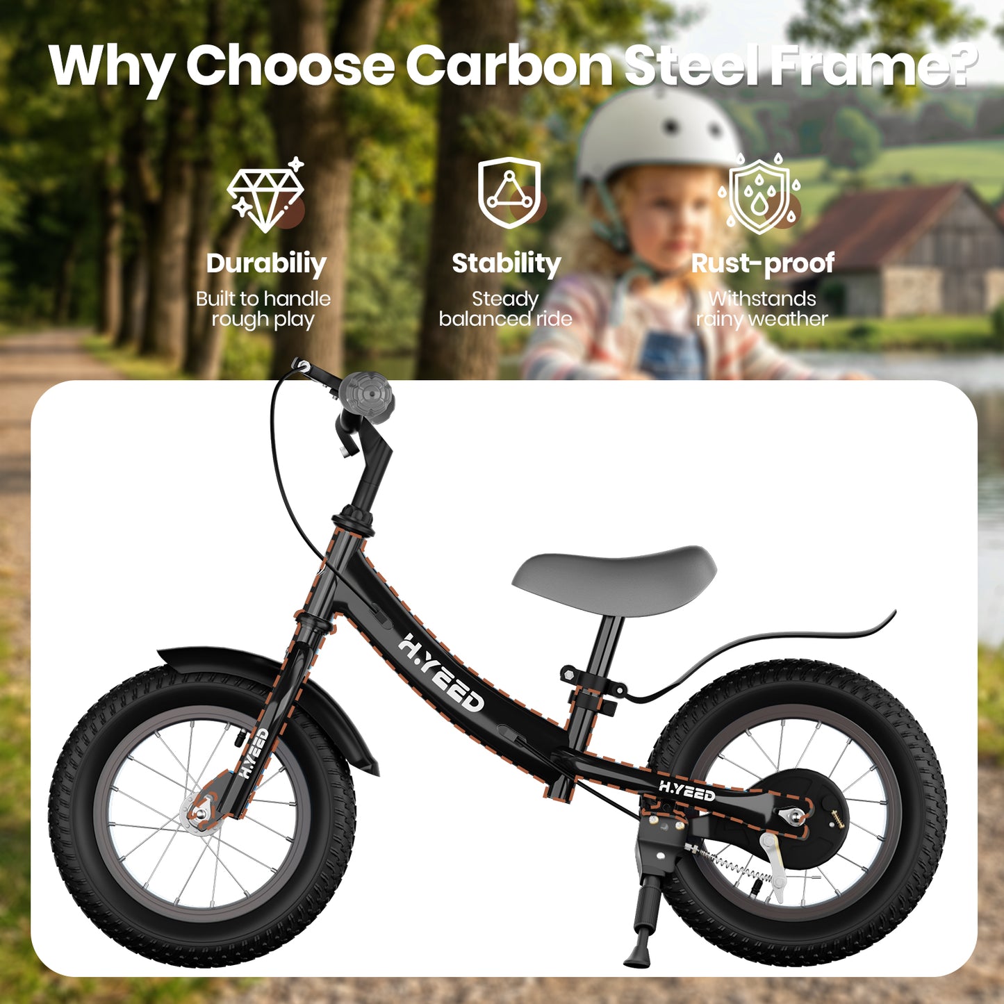 12 Inch Kids Balance Bike with Handbrake