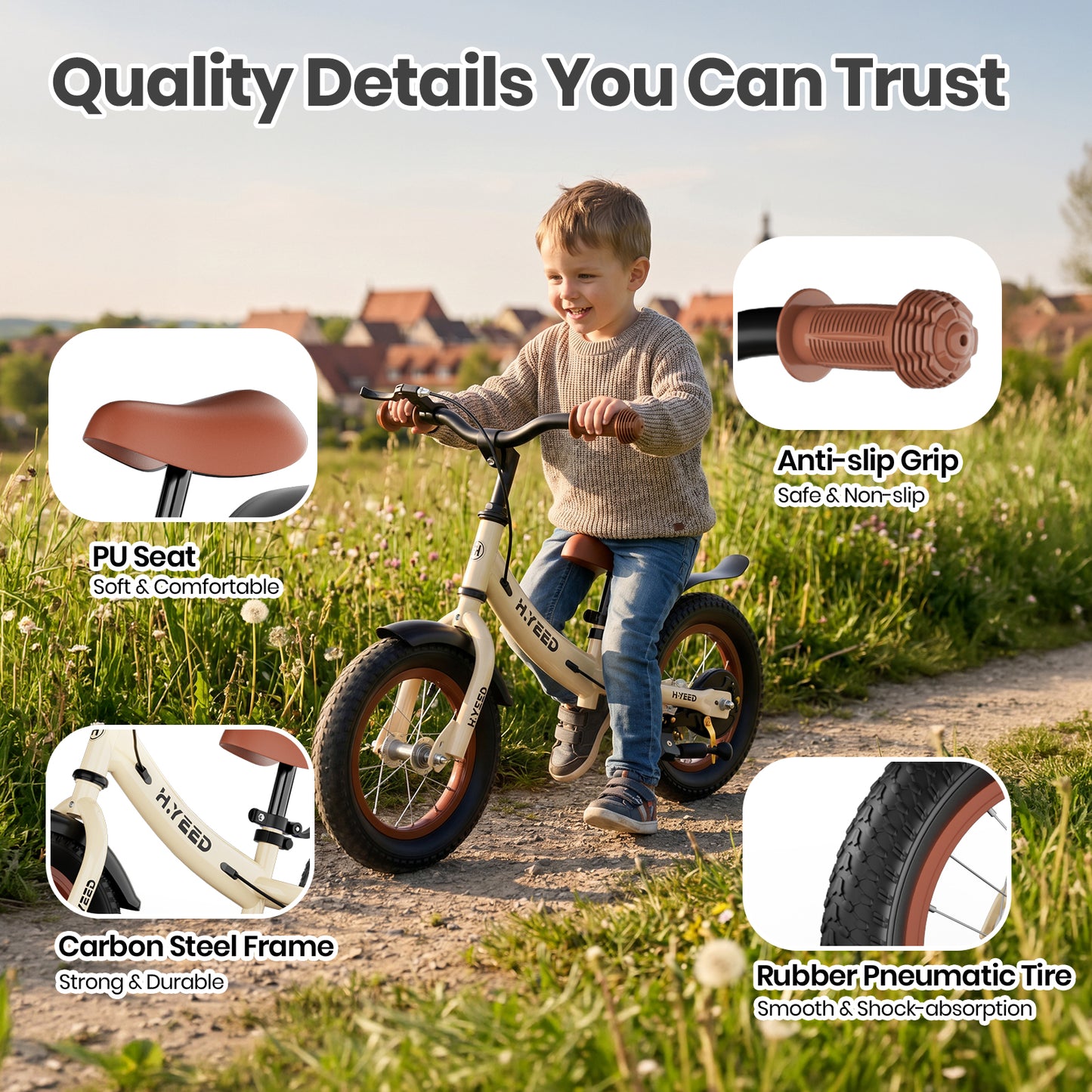 12 Inch Kids Balance Bike with Handbrake