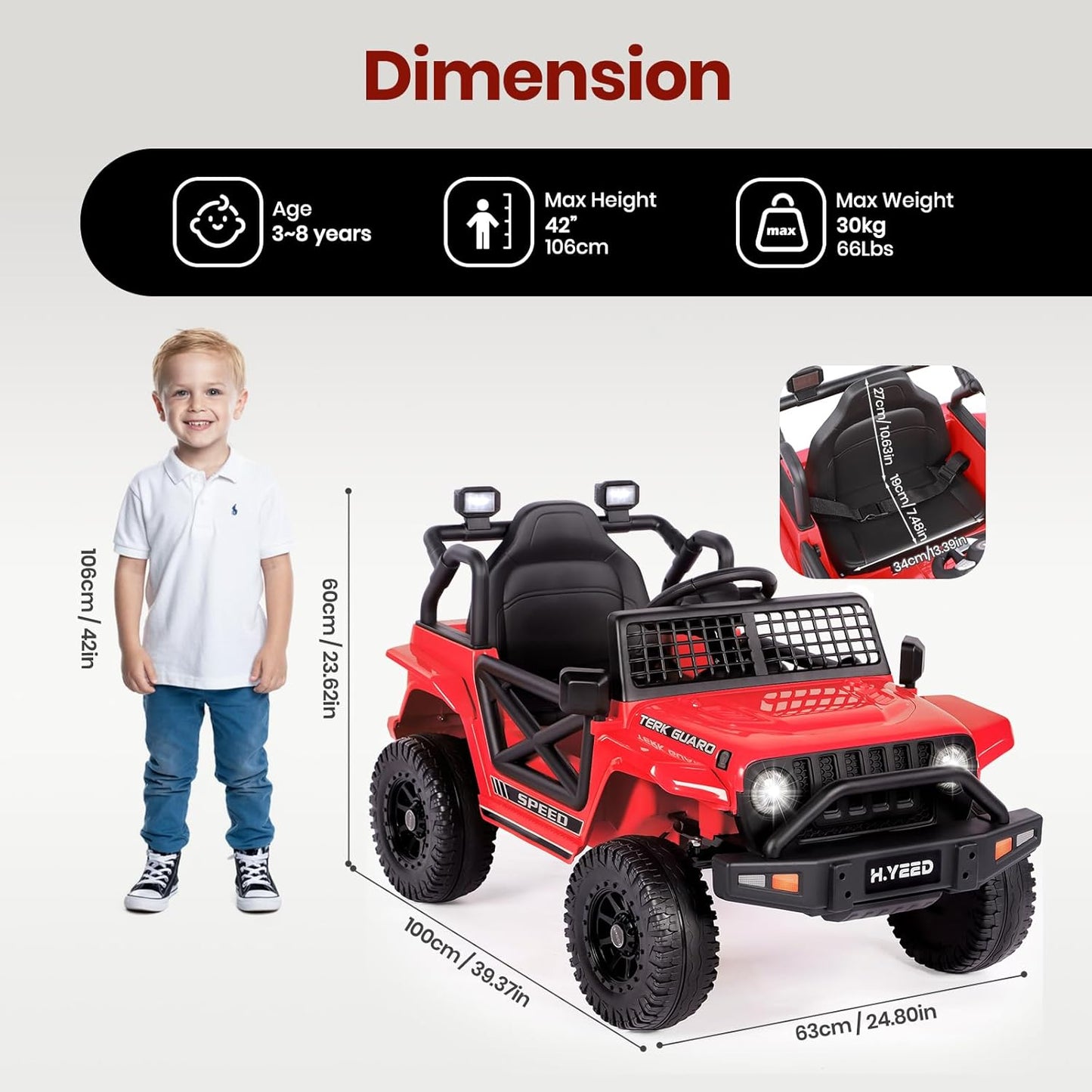 Birtech Kids Electric Ride-on Off Road for 3-8