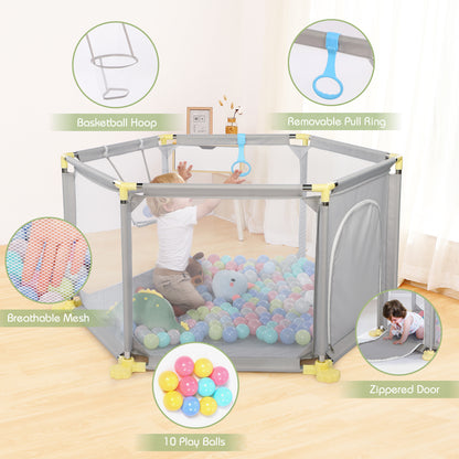 6-Panel Anti-Slip Baby Playpen