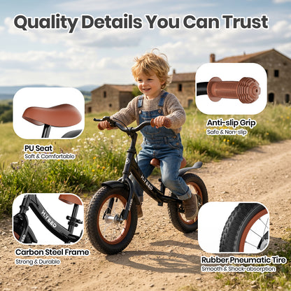 12 Inch Kids Balance Bike with Handbrake