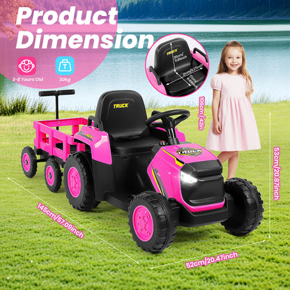 H.yeed Kids Ride-on Tractor and Trailer Aged 3-6