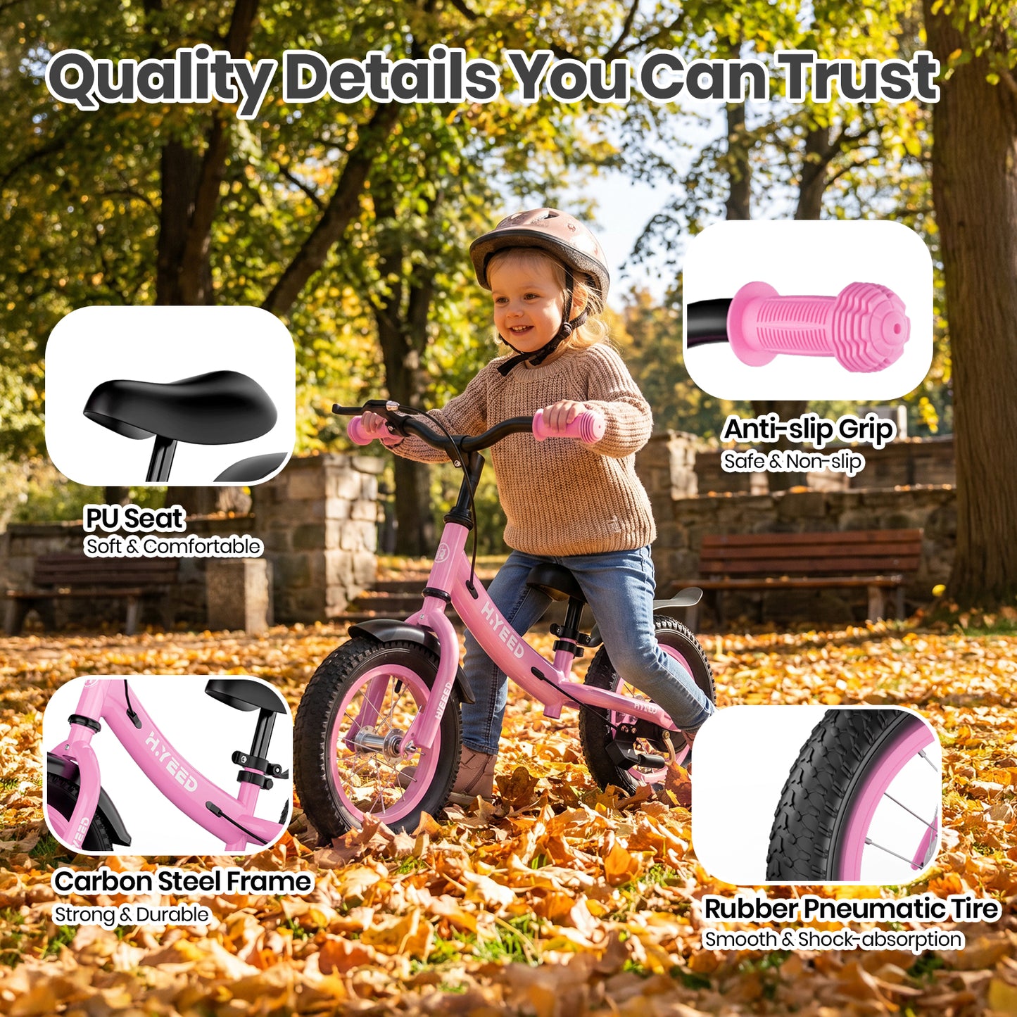 12 Inch Kids Balance Bike with Handbrake