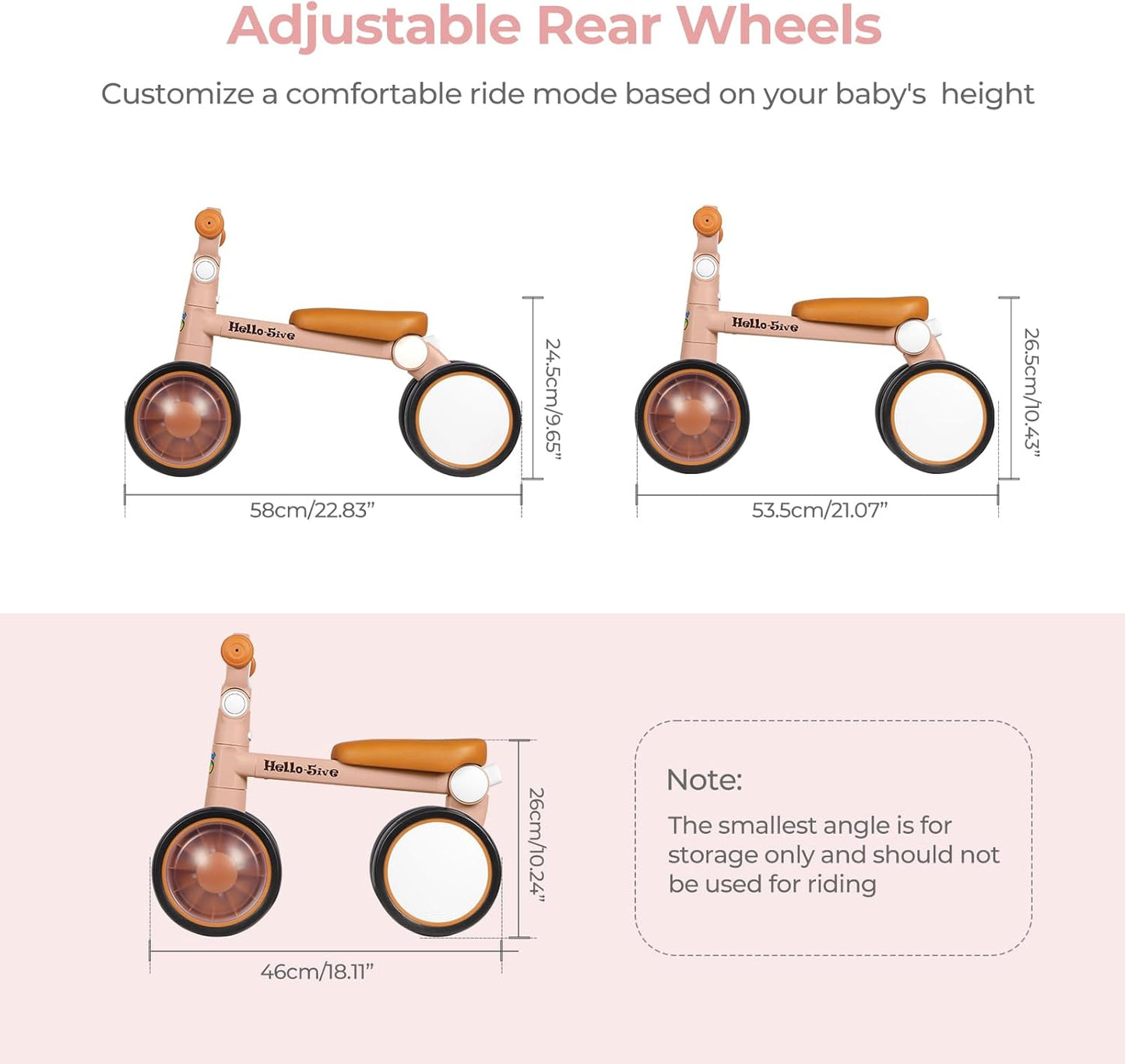 Hello-5ive Baby Balance Bike with Lighting Wheels