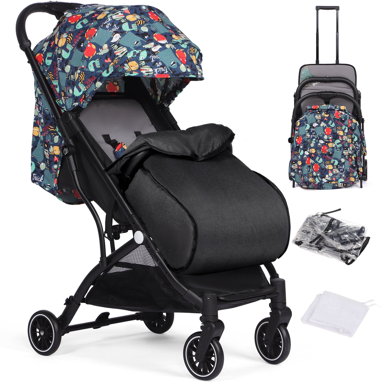 Lightweight Baby Pushchair with Footmuff