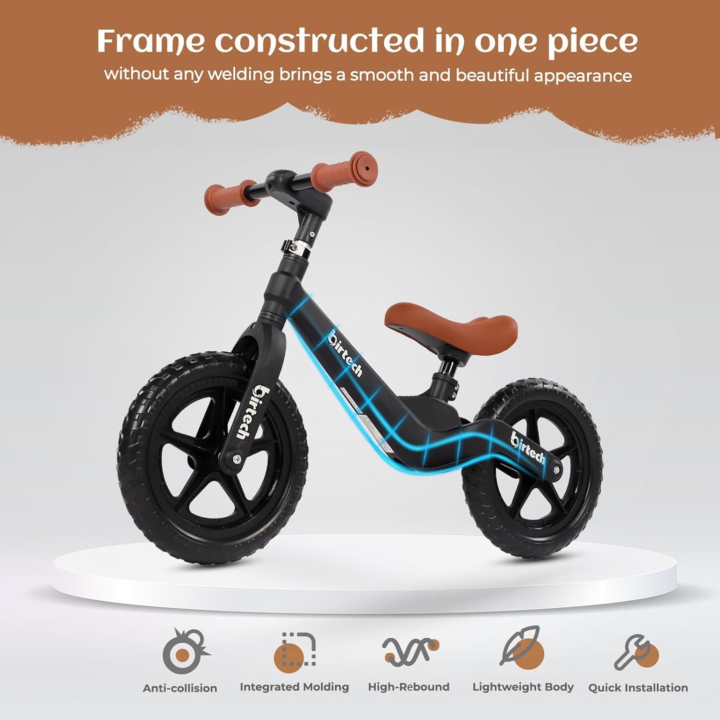 Birtech 12" Balance Bike without Pedal Nylon Frame