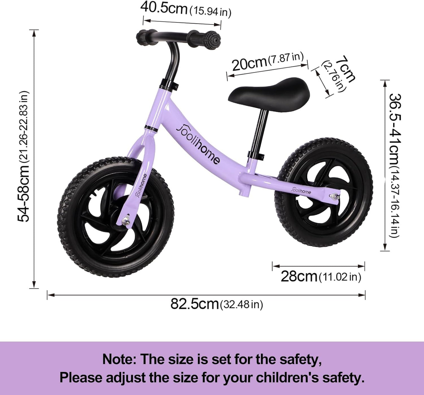 Joolihome 12" Kids Balance Bike