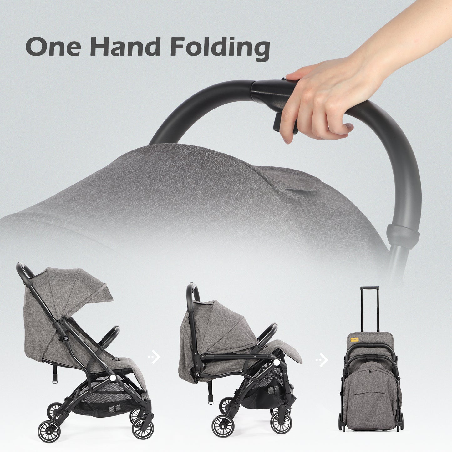 Lightweight Baby Pushchair with Adjustable Seat