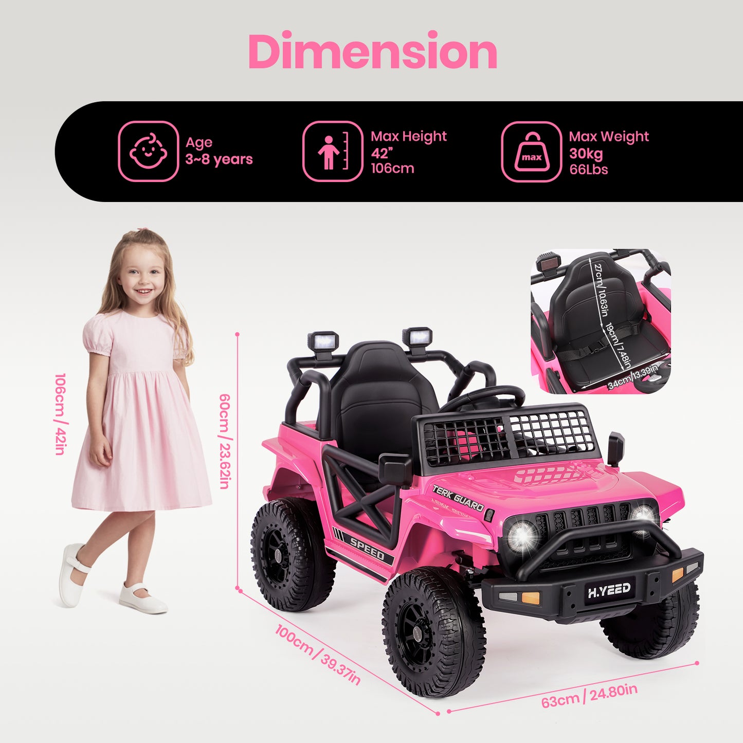 H.yeed Kids Electric Ride-on Off Road for 3-8
