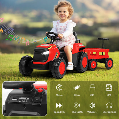 H.yeed Kids Ride-on Tractor and Trailer Aged 3-6
