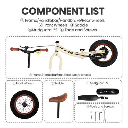 12 Inch Kids Balance Bike with Handbrake