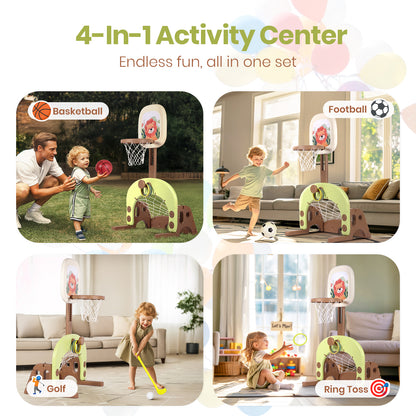 4-in-1 Kids Basketball Hoop Set