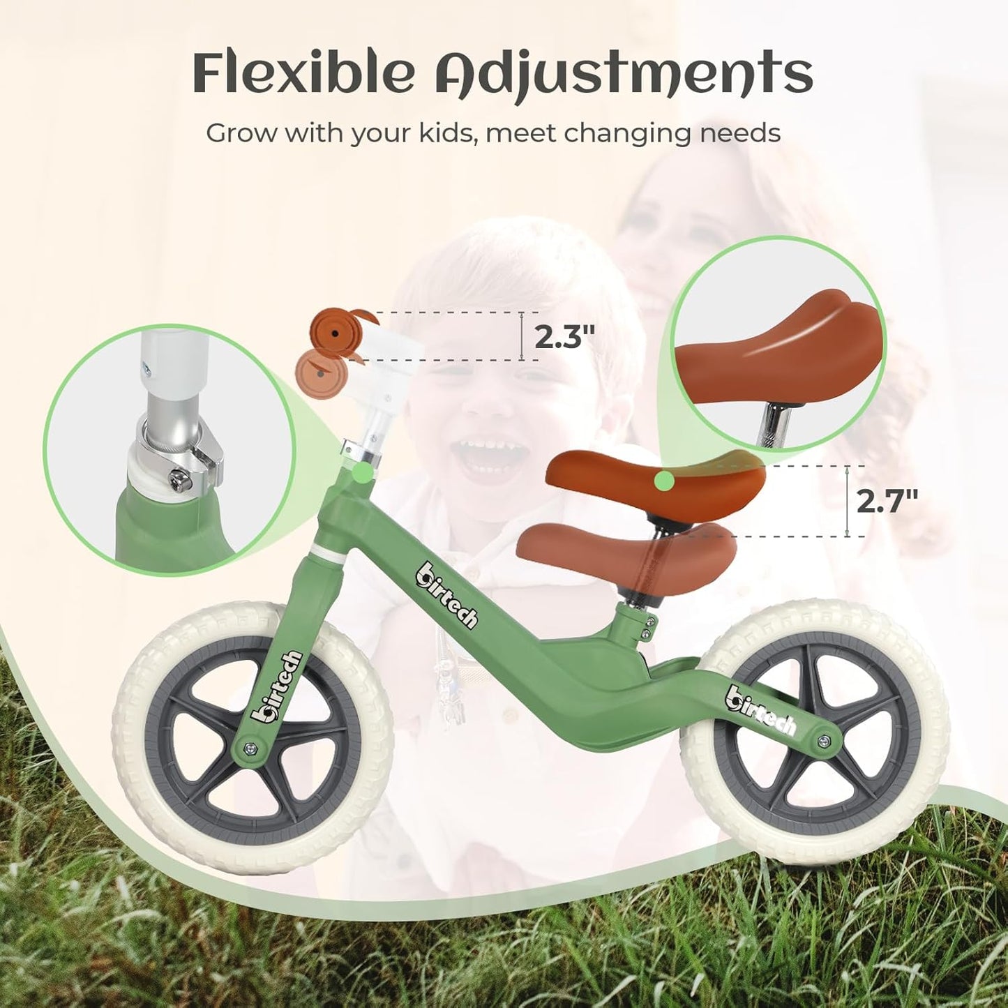 Birtech 12" Balance Bike without Pedal Nylon Frame