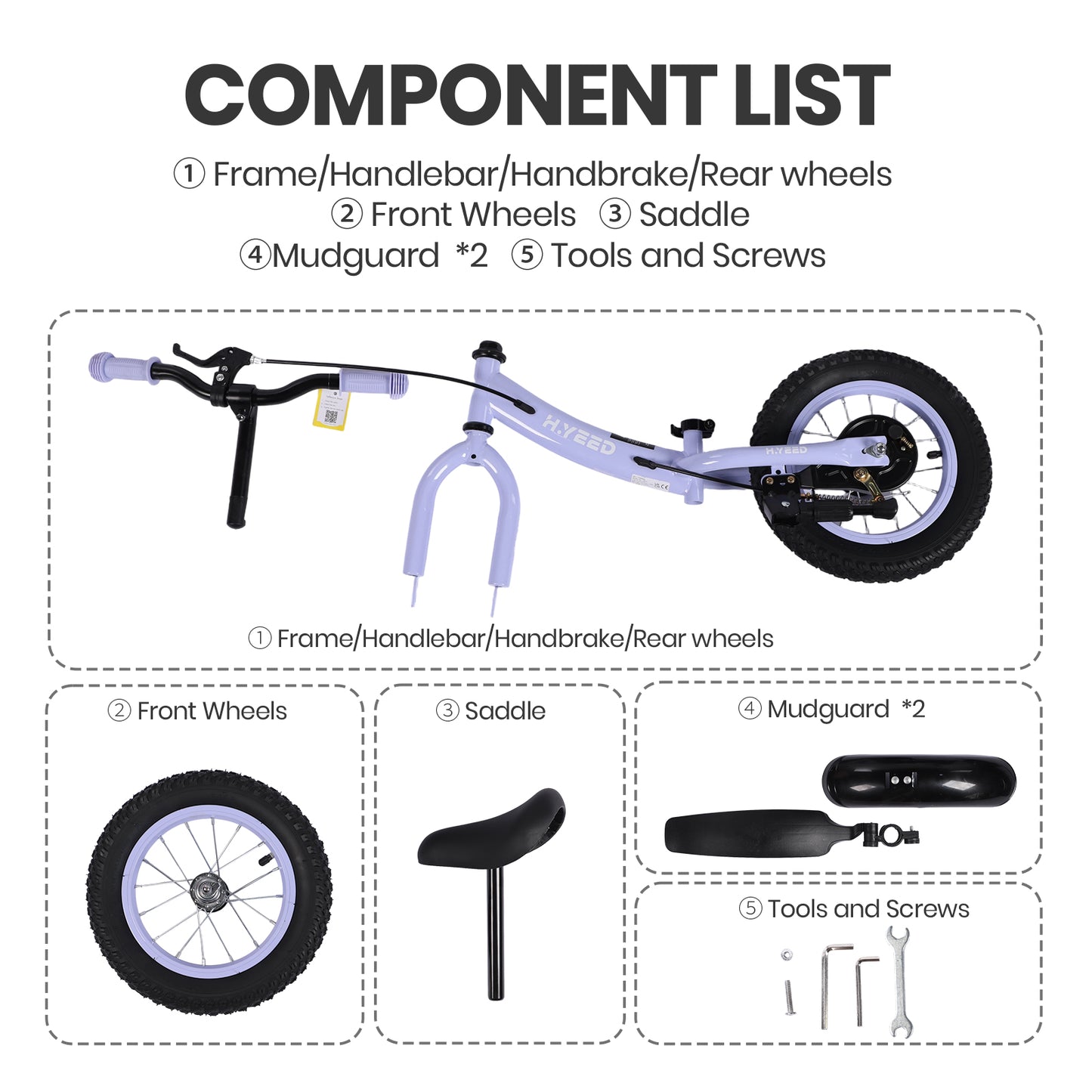 12 Inch Kids Balance Bike with Handbrake