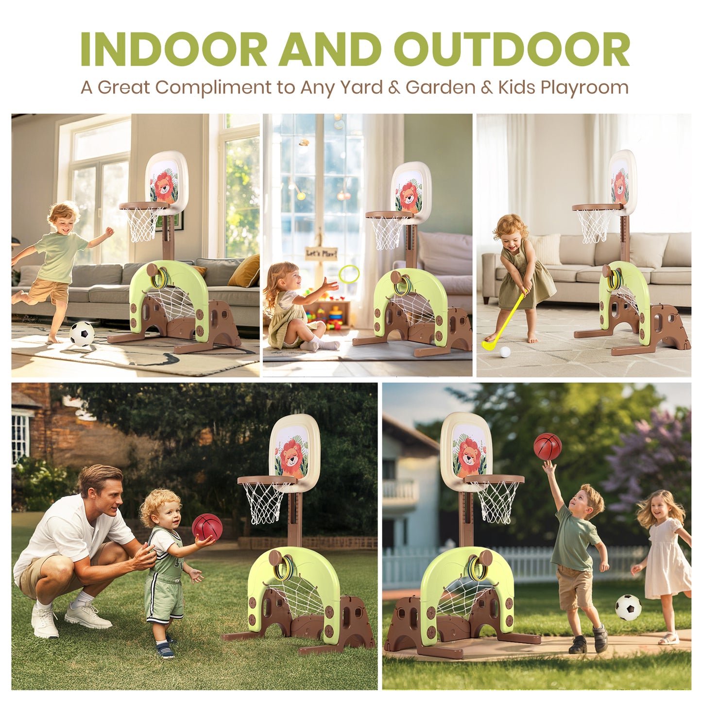 4-in-1 Kids Basketball Hoop Set