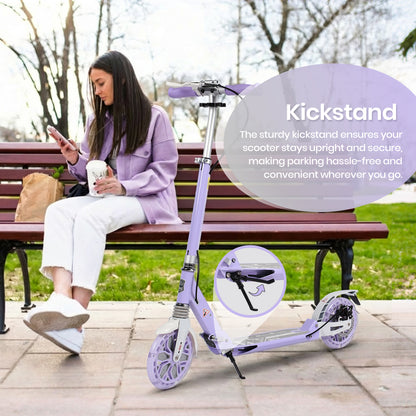 Birtech Light Up Kick Scooter with Disc Brake Light Purple