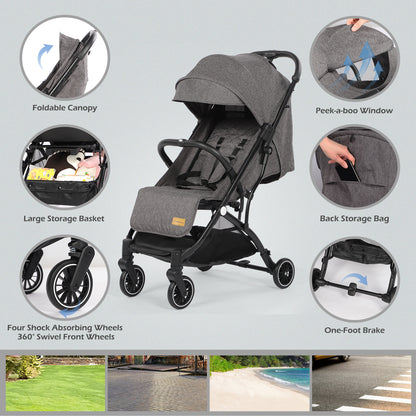 Lightweight Baby Pushchair with Adjustable Seat