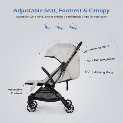 Lightweight Baby Pushchair with Adjustable Seat