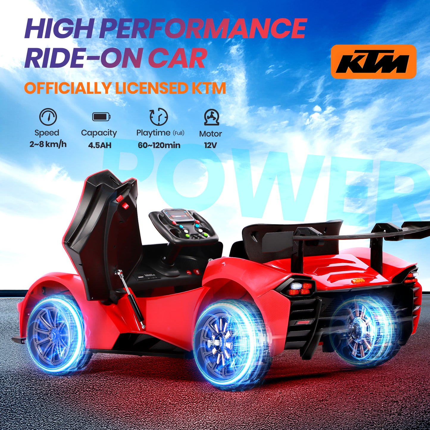 H.yeed KTM Licensed Kids Electric Ride-on for 3-6