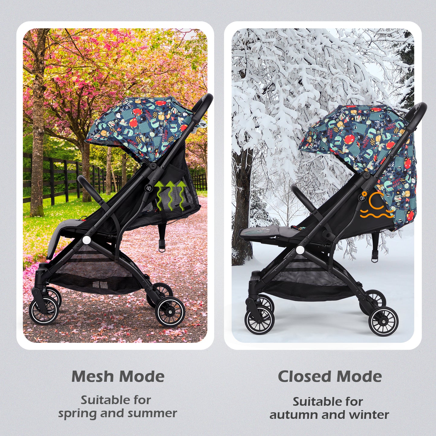 Lightweight Baby Pushchair with Adjustable Seat