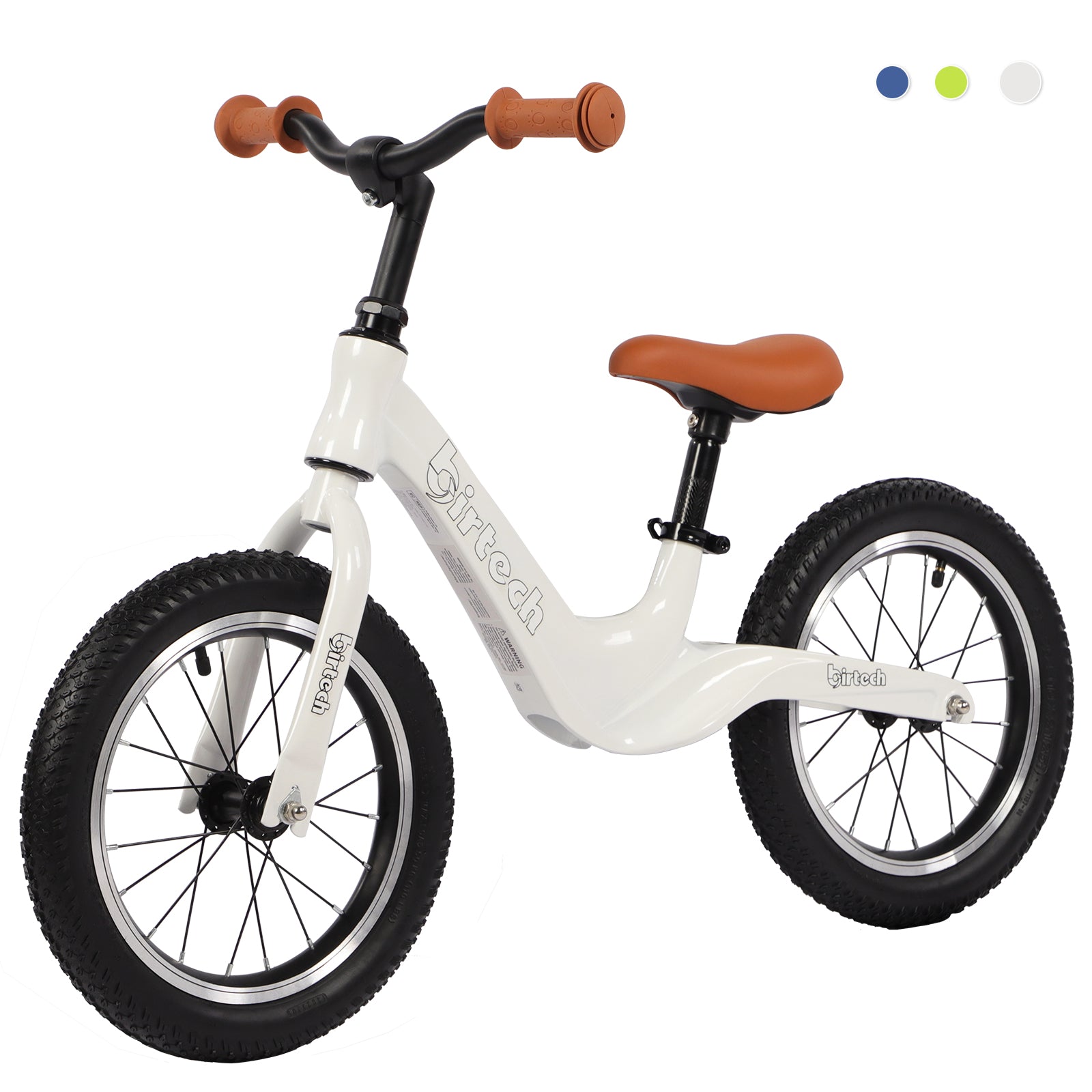 fitnessbike weiß Birtech Kinder-Laufrad, 14 Zoll, Rahmen aus Magnesiumlegierung, Weiß – Birtech Bikes
