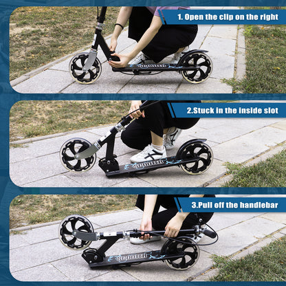 H.yeed Foldable Kick Scooter with Dual Brake