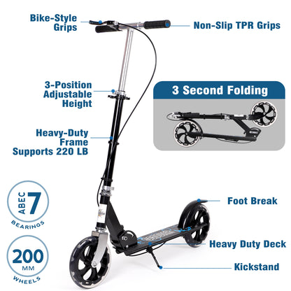H.yeed Foldable Kick Scooter with Dual Brake