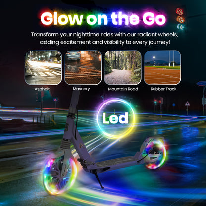 Birtech Light Up Kick Scooter with Disc Brake Light Purple