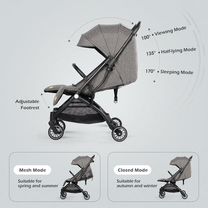 Lightweight Baby Pushchair with Adjustable Seat
