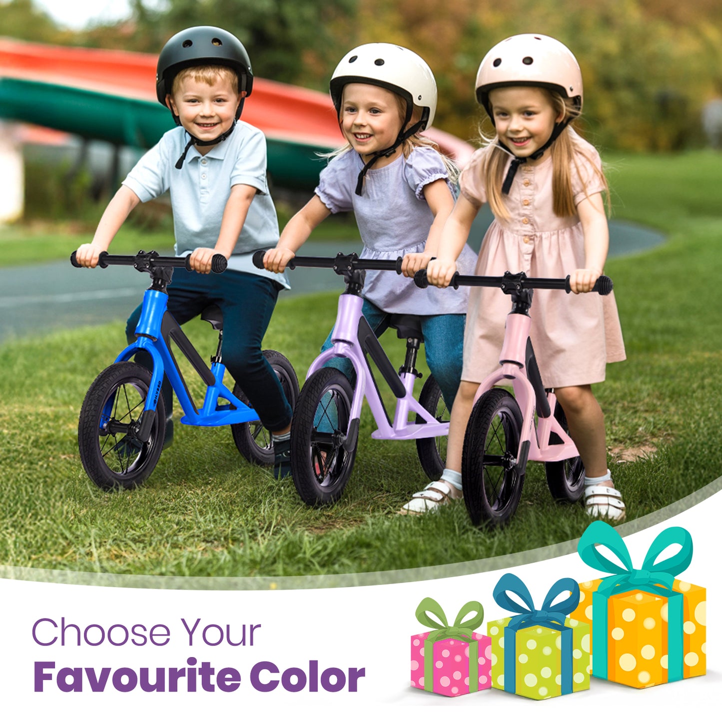 12 Inch Kids Balance Bike Purple for age 2-6 Years